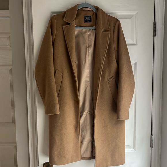 Abercrombie & Fitch Jackets & Blazers - Abercrombie & Fitch Camel Brown Wool Pea Coat